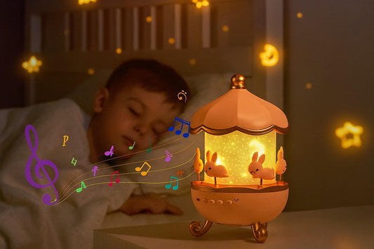 Bunny’s Carousel ✨ Noćna lampa projektor za decu