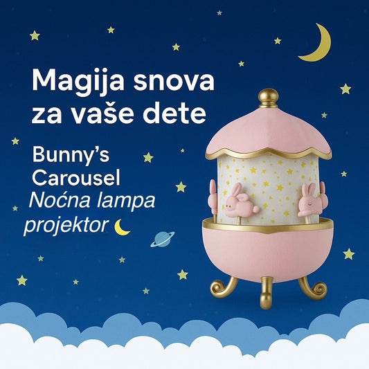 Bunny’s Carousel ✨ Noćna lampa projektor za decu